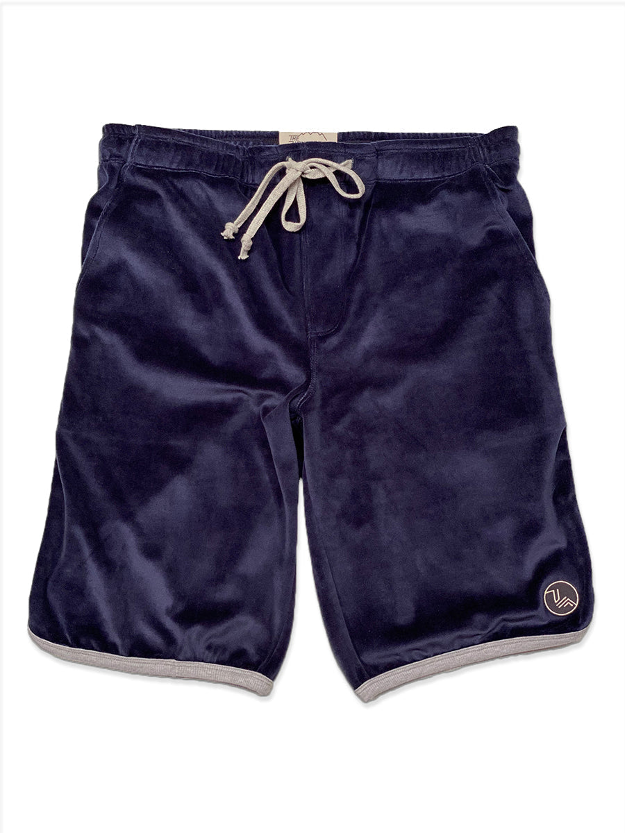Haldeman Shorts in Navy Velour - The House of Woo